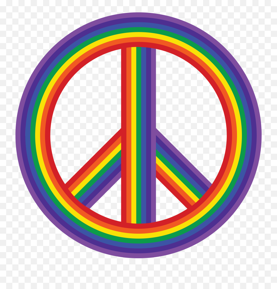 Free Clipart Of A Rainbow Peace Symbol - Peace Sign No Background Png,Peace Sign Transparent Background
