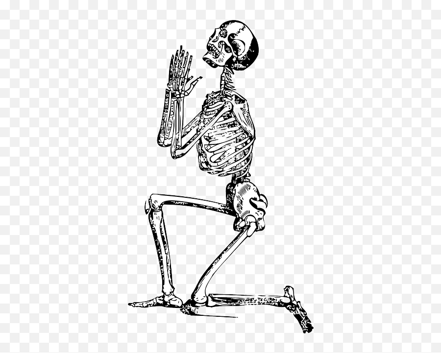 Drawing Sketch People Man - Skeleton Praying Png,Skeleton Hand Png