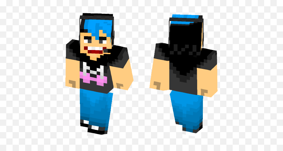 Download Markiplier Blue Hair Minecraft Skin For Free - Minecraft Skin Black Shirt Png,Markiplier Png