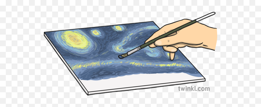 Starry Night Background Illustration - Twinkl Painting Png,Starry Night Png