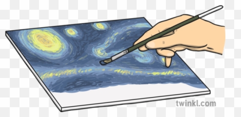 Starry Night Background Illustration - Twinkl Painting Png,Starry Night Png