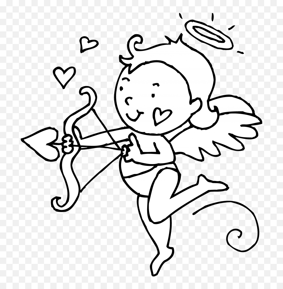 Cupid Drawing - Cupid Black And White Png,Cupid Png