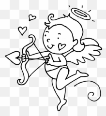 Cupid Drawing - Cupid Black And White Png,Cupid Png