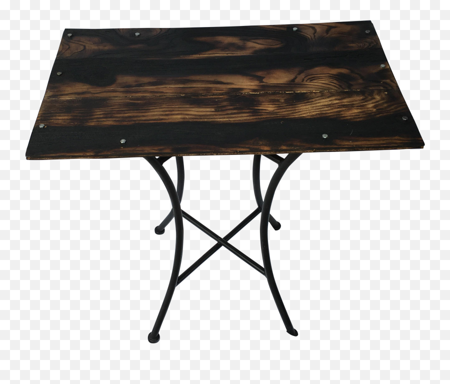 Shou Sugi Style Reclaimed Wood Ca - Solid Png,Cafe Table Png