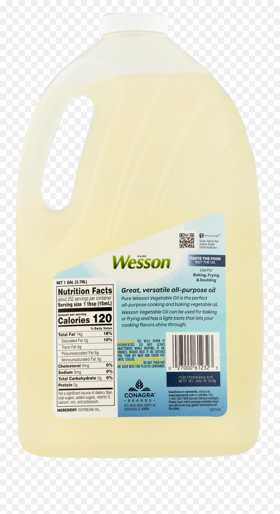 Wesson Vegetable Pure Natural Oil 1 Gal - Wesson Vegetable Oil 1 Gallon Nutrition Facts Png,Cooking Oil Icon
