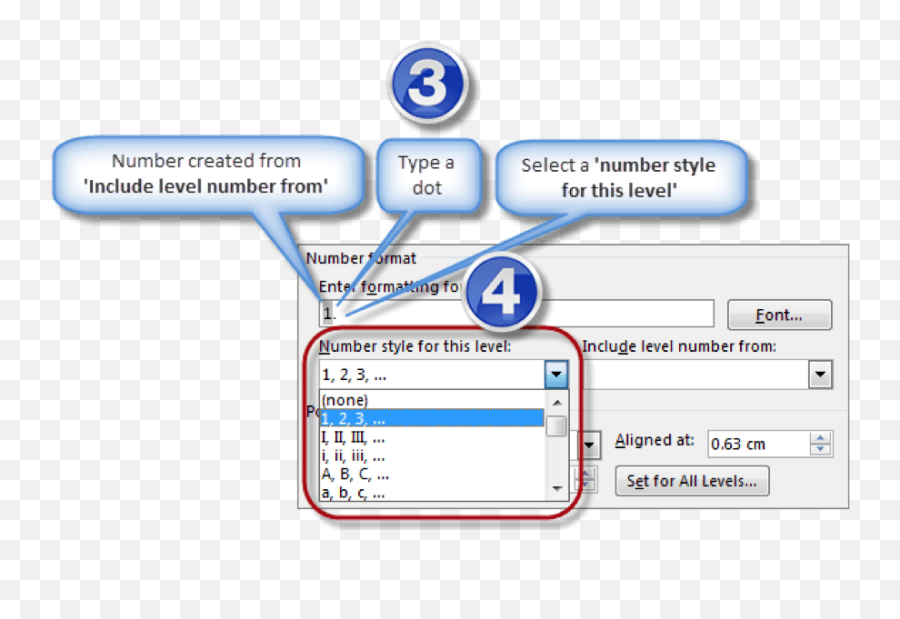 W2 02 How To Set Up Multilevel Numbering In Word That Works - Vertical Png,Indent Icon