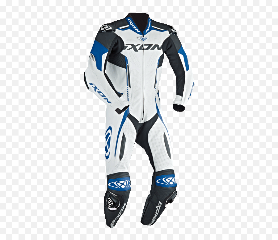 Ixon Leather Suit Vortex White Blue - Combinaison Ixon Vortex 2 Png,Icon Motorcycle Leathers