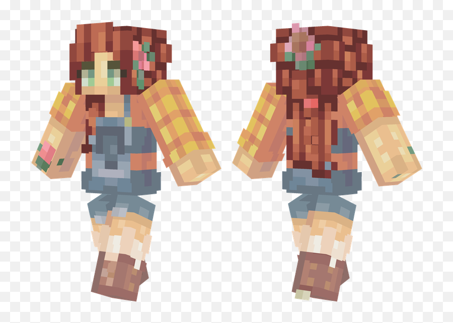 Farmer Girl Minecraft Skin 316097 - Png Farmer Girl Skin Minecraft,Overalls Png