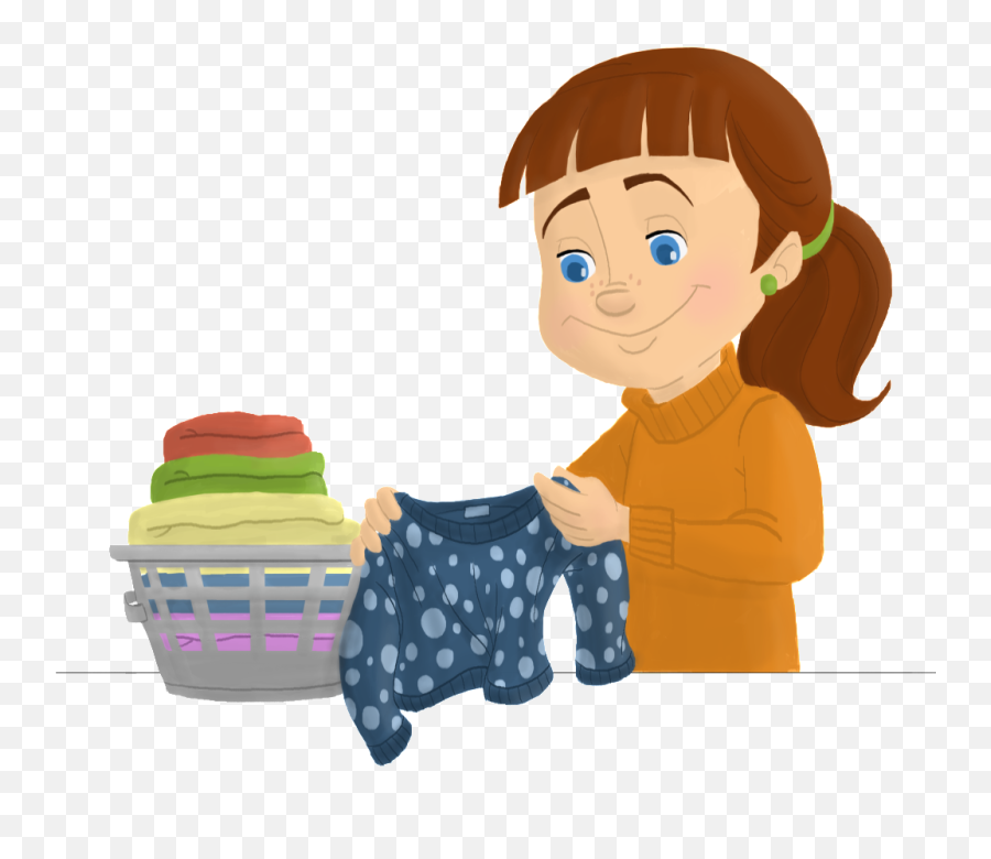 Free Folded Laundry Cliparts Download - Folding Clothes In Cartoon Png,Folded Shirt Icon