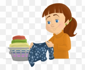 Free Folded Laundry Cliparts Download - Folding Clothes In Cartoon png