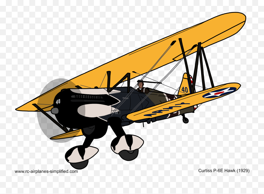 Plane Silhouette Png Clip Art M - Curtiss Hawk Biplane Curtiss P36 Hawk Rc,Icon Rc Airplane