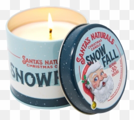 Download Hd Snowfall Christmas Candle Transparent Png Image