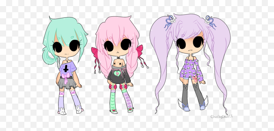 Anime Pastel Goth Chibi - Anime Girl Pastel Goth Png,Pastel Goth Png