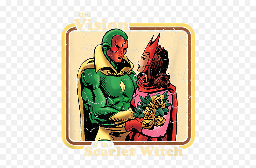 Marvel The Vision And Scarlet Witch Retro Comic Puzzle Png Icon