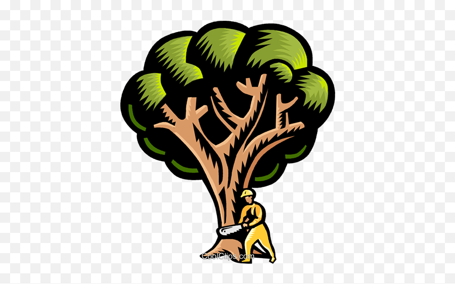 Cutting Down A Tree Royalty Free Vector Clip Art - Clip Art Png,Tree Illustration Png