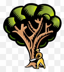 Cutting Down A Tree Royalty Free Vector Clip Art - Clip Art Png,Tree Illustration Png