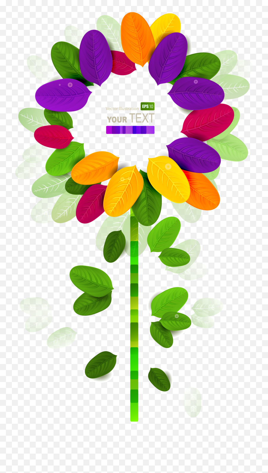 Flower Art Illustration - Colorful Flowers Download Png Illustration,Colorful Flowers Png