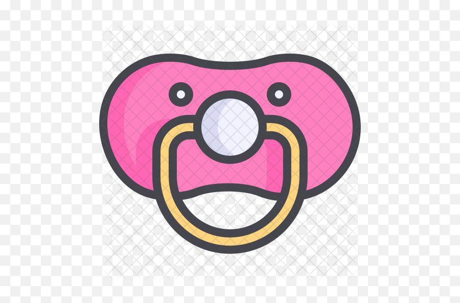 Pacifier Icon Of Colored Outline Style - Pink Pacifier Icon Png,Pacifier Png