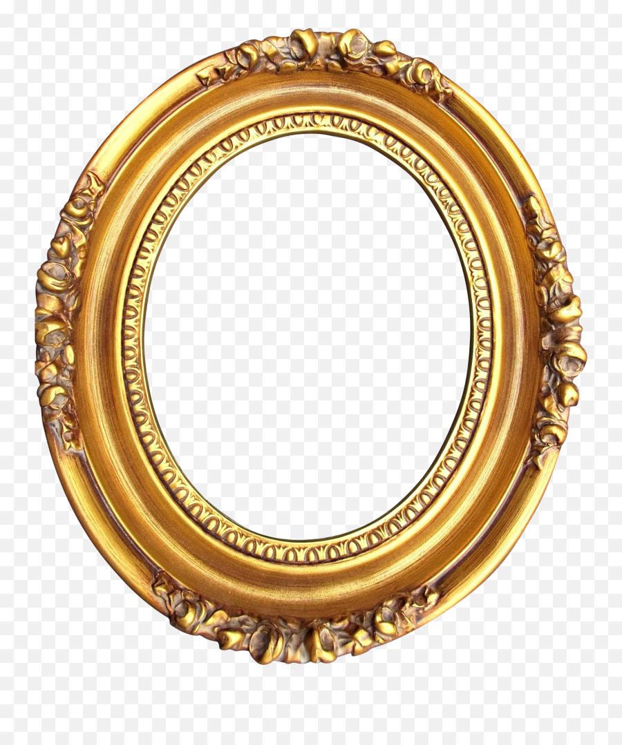 Download Free Png Hd A Vintage Gold Washed Wood Gesso Oval - Oval Gold Frame Png,Wooden Frame Png
