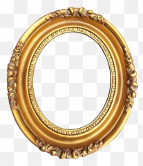 Download Free Png Hd A Vintage Gold Washed Wood Gesso Oval - Frame Png