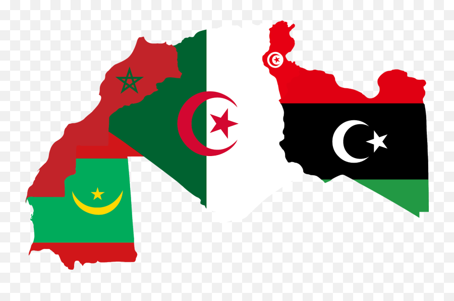 Download Maps Algeria Morocco Tunisia Libya Mauritania - Morocco Algeria Tunisia Libya Png,Peru Flag Png
