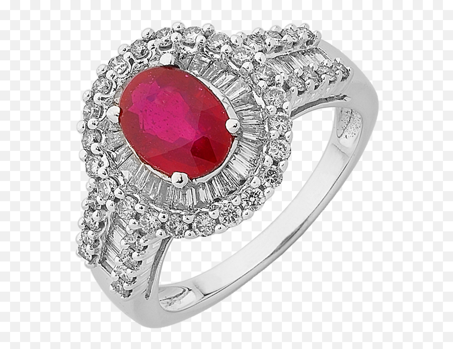 Ruby Ring - White Gold Ruby U0026 Diamond Ring 762479 Ring Png,White Ring Png