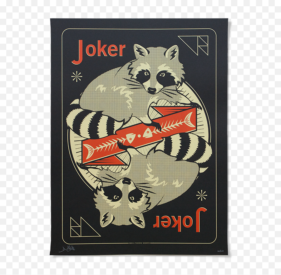 The Woodland Deck - Raccoon Joker Print U2014 Pocono Modern Png,Joker Card Png