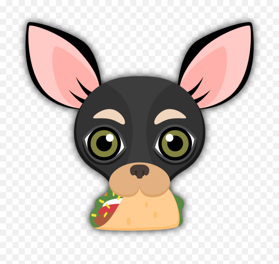 Black Tan Chihuahua Emoji Stickers For Imessage Chihuahuas - Chihuahua Emoji Png,Taco Emoji Png