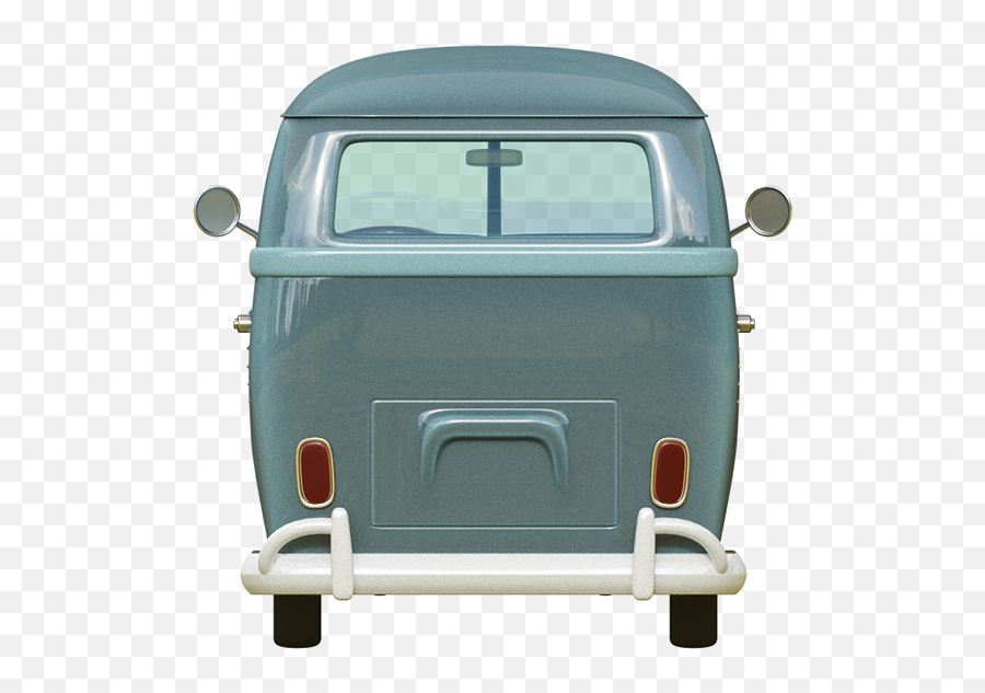 3d - Cartoon Styled Vintage Vw Bus On Pantone Canvas Gallery Cartoon Volkswagen Bus Back Png,Cartoon Car Png