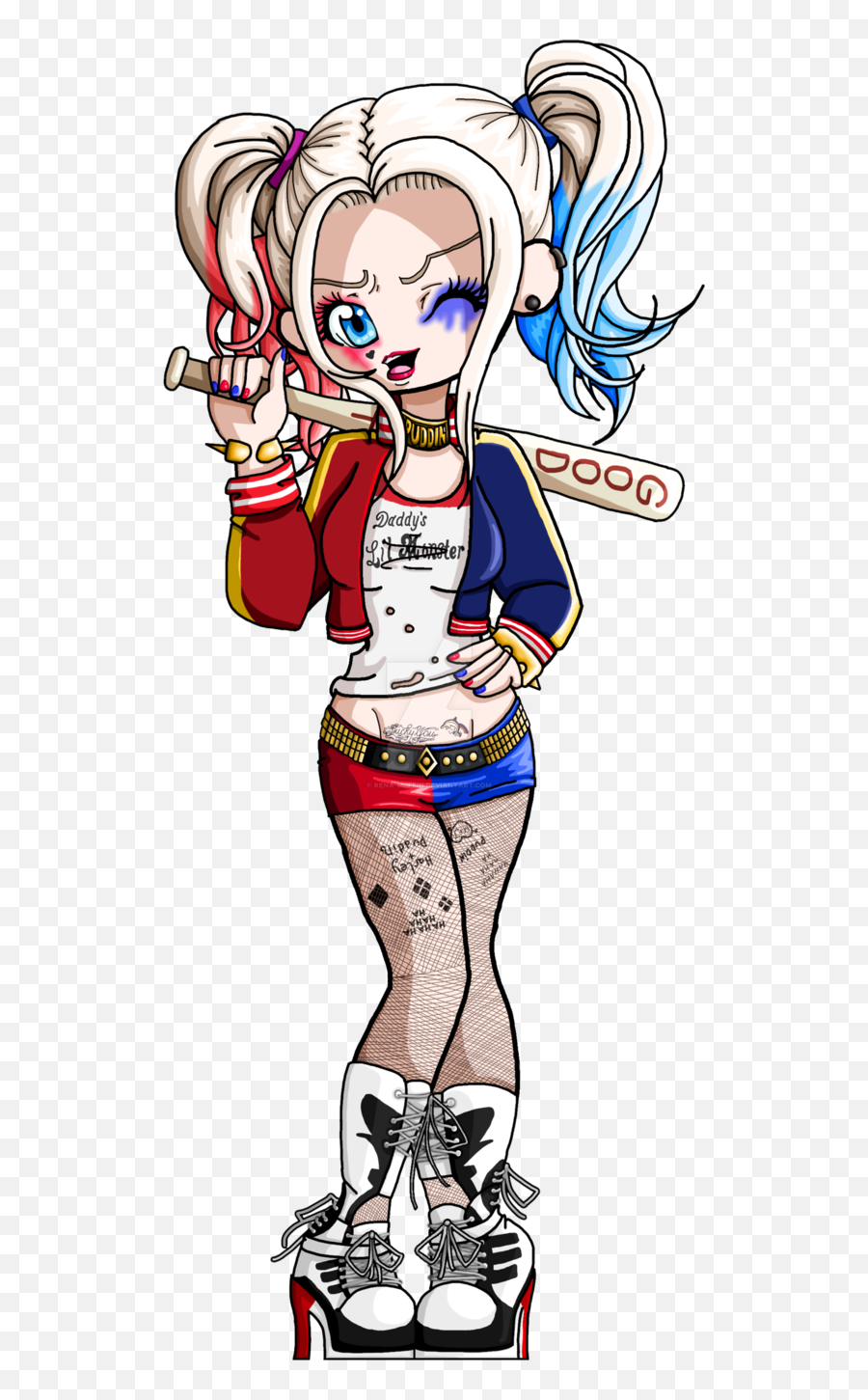 Suicide Squad Harley Quinn Bookmark By Rena - Muffin Harley Harley Quinn Suicide Squad Cartoon Png,Suicide Squad Png