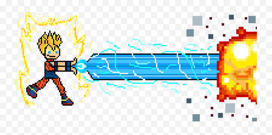 Download Goku Ssj Kamehameha - Super Saiyan Png Image With Goku Kamehameha Pixel Art,Super Saiyan Aura Transparent