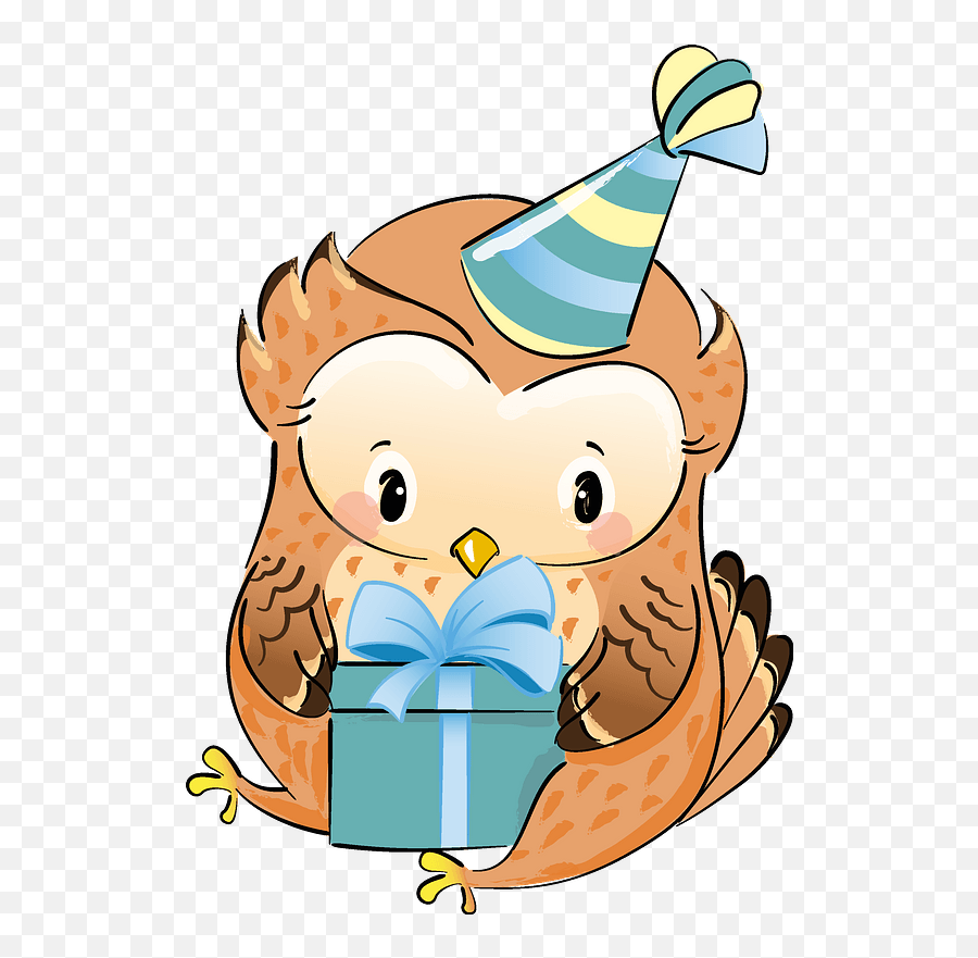 Cute Owl With Gift Clipart Free Download Transparent Png - Happy,Cute Owl Png