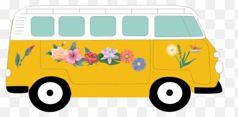 Clipart - Vw Van Camper Cartoon 2347x1154 Png Clipart 70s Camper Van Clipart,Vw Png