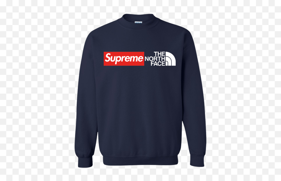 Top Sale For Fun The North Face And Supreme Logo Funny T Shirt 1 Sweatshirt - North Face Png,Supreme Logo Png