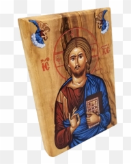 Jesus King Of The Universe Olive Wood Color Icon - Prophet png