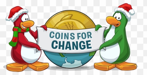 Club Penguin Back - Coins For Change Charities png