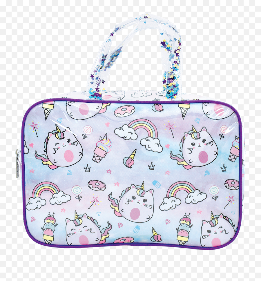 Caticorn Large Cosmetic Bag - For Teen Png,Icon Painted Purses
