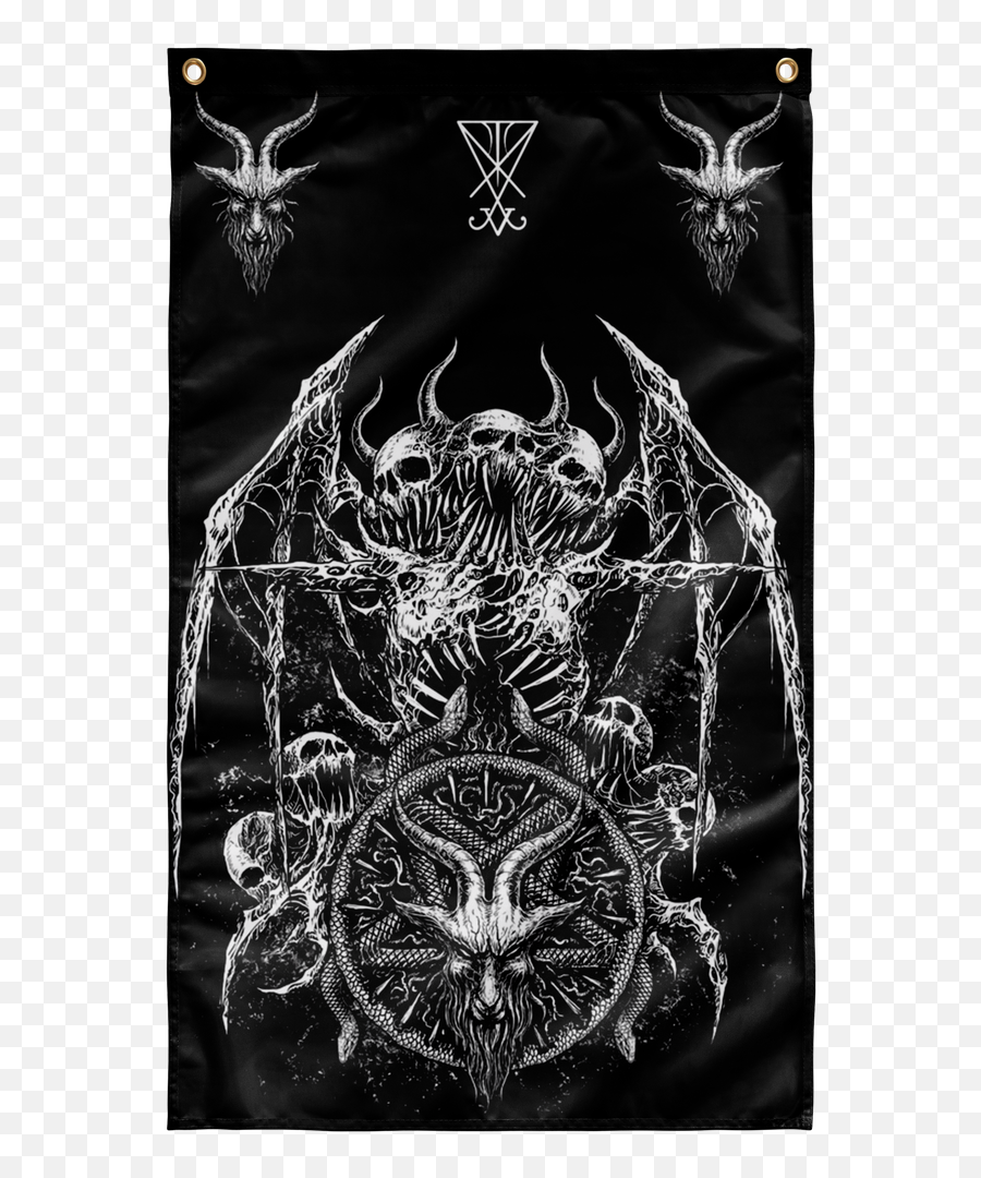 Skull Satanic Demon Goat Pentagram Serpent Bat Wing - Satanism Png,Bat Wing Icon