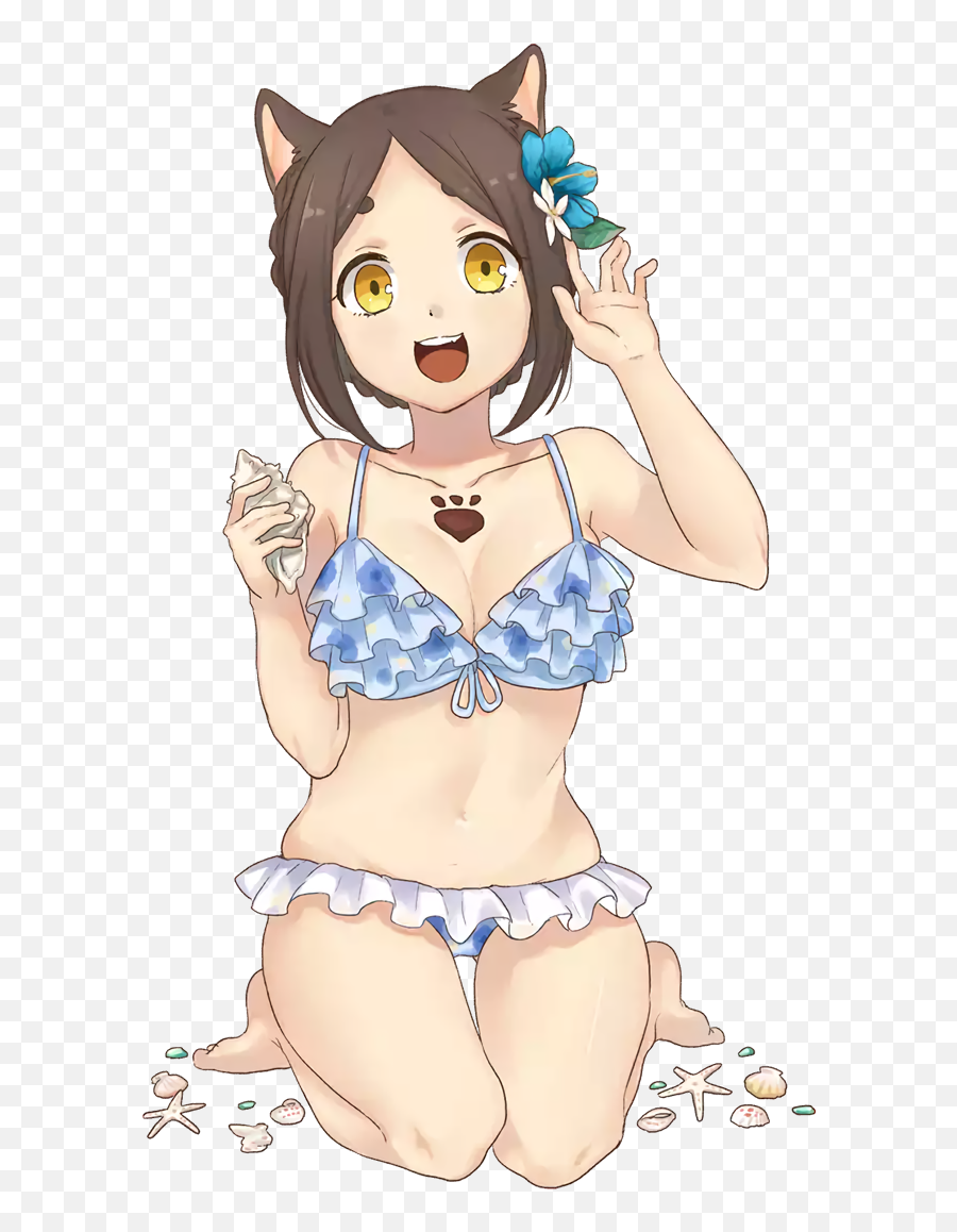 Nekomata Youkai Hyakki - Tan Danbooru Cleavage Png,Anime Cat Girl Icon