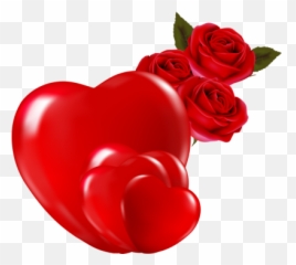 Valentine Rose With Hearts Png - Heart Flowers Of Love,Rose Heart Png