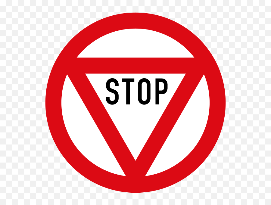 Are Stop Signs Red In Every Country - Stop Sign Circle Triangle Png,Red Triangle Logo