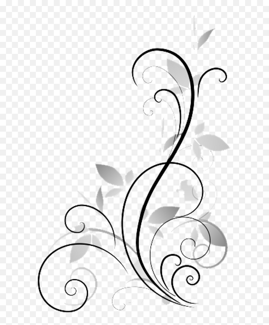 Abstract Flower Png Pic - Flower Black And White Art Png,Black Flower Png