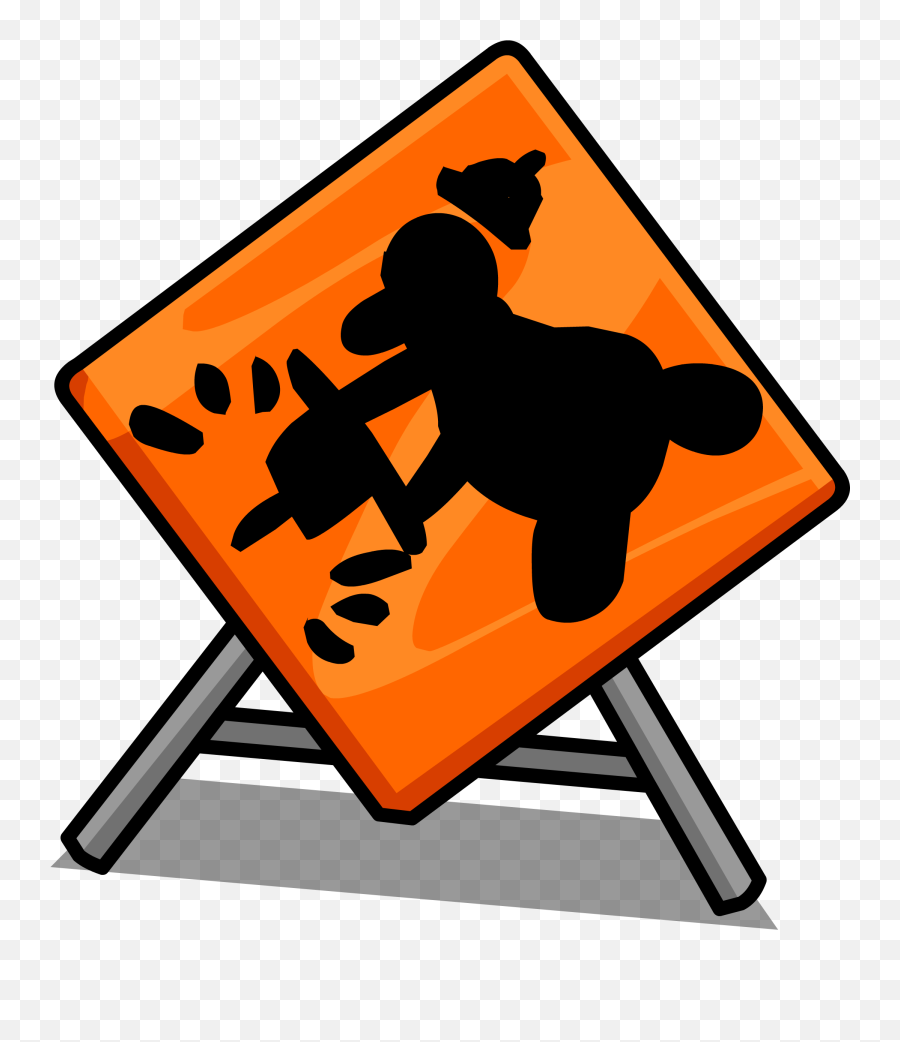 Construction Sign Club Penguin Wiki Fandom - Clip Art Png,Construction Sign Png