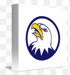 Bald Eagle Head Angry Looking Up Circle Retro By Aloysius Patrimonio - Clip Art Png,Eagle Head Logo