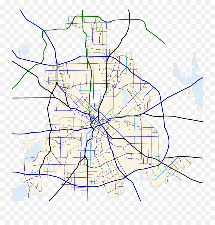 Dallas Texas Road Map - Transparent Map Roads Png,Texas Map Png