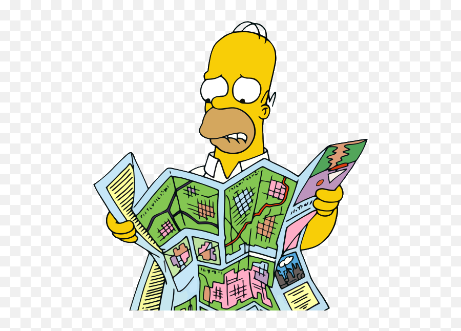 Png Looking - Homer Simpson,Map Clipart Png