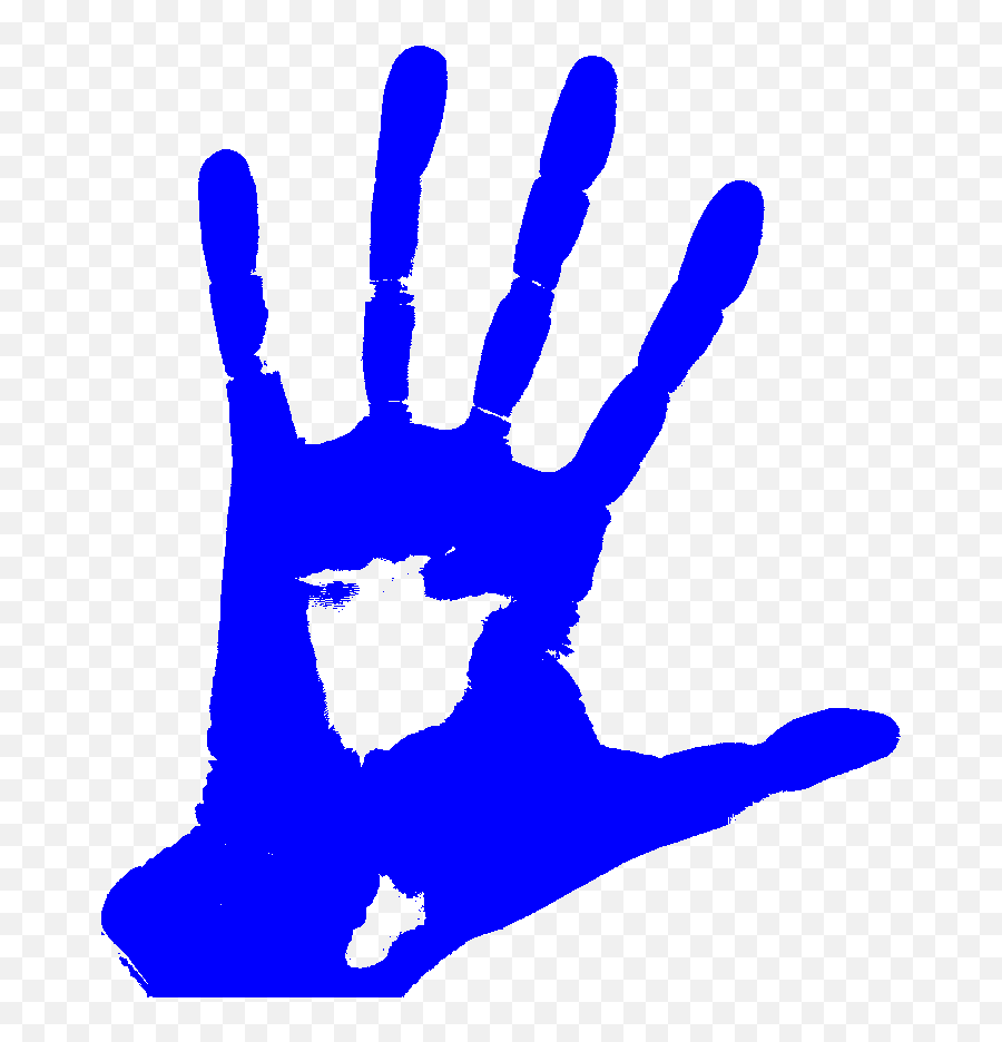 Blue Left Hand - Left Hand Png Transparent,Hand Png