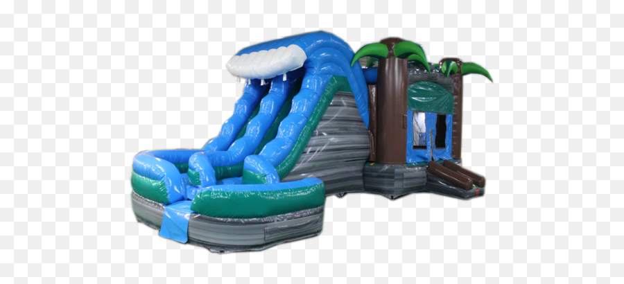 29u0027 Tropical Helix Bounce House Wet Or Dry Water Slide Combo - Inflatable Png,Bounce House Png