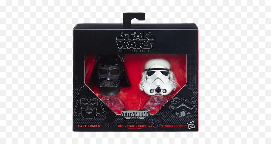 Star Wars Black Series Titanium Darth Vader And Stormtrooper - Star Wars Black Series Titanium Helmets Png,Darth Vader Helmet Png