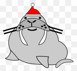 Santa Walrus Clipart I2clipart - Royalty Free Public Walrus With Santa Hat Png,Walrus Png